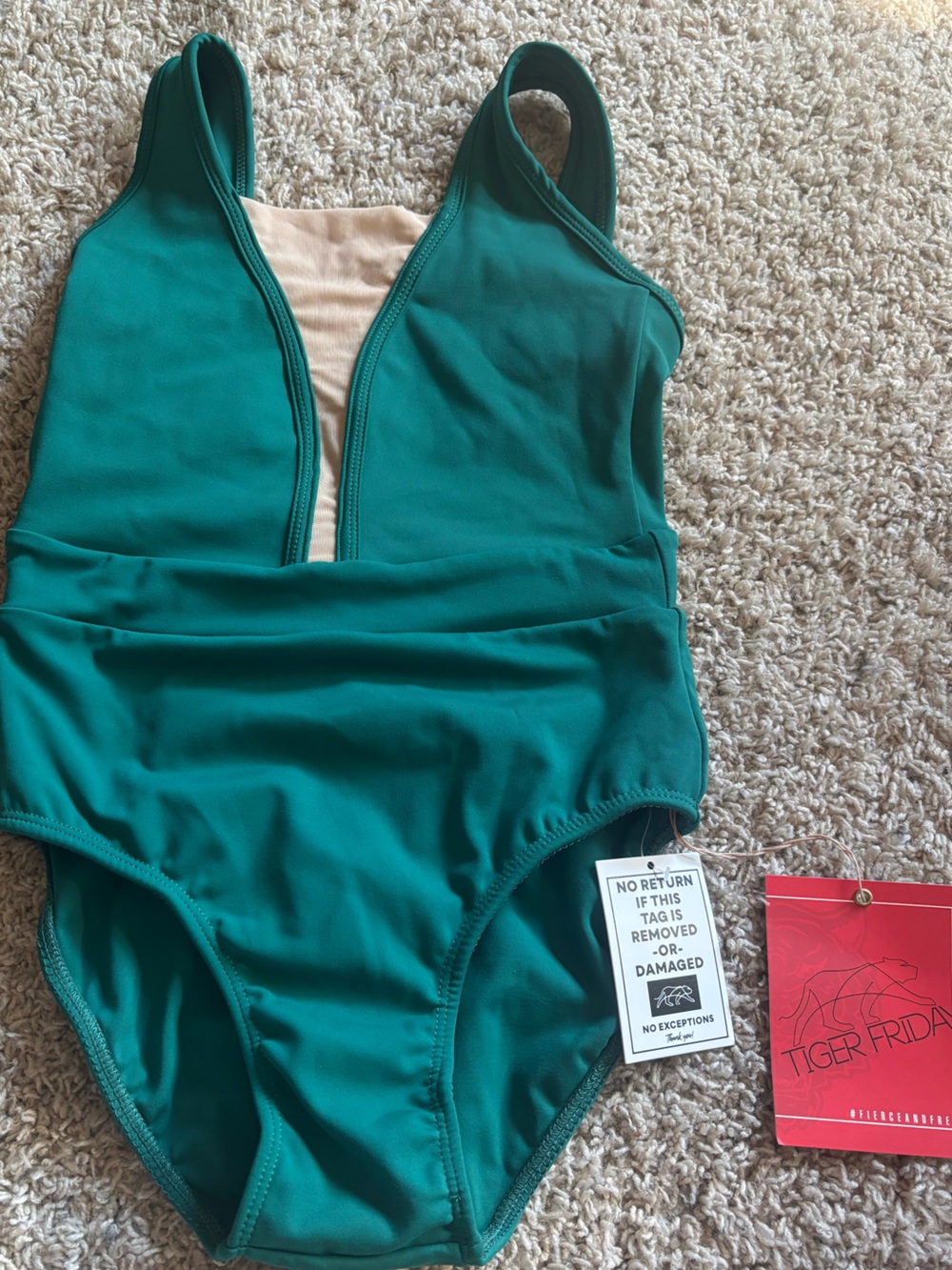 Tiger Friday Deep Green Dance Leotard